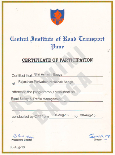 Road Safety and Traffic Management by CIRT, Pune