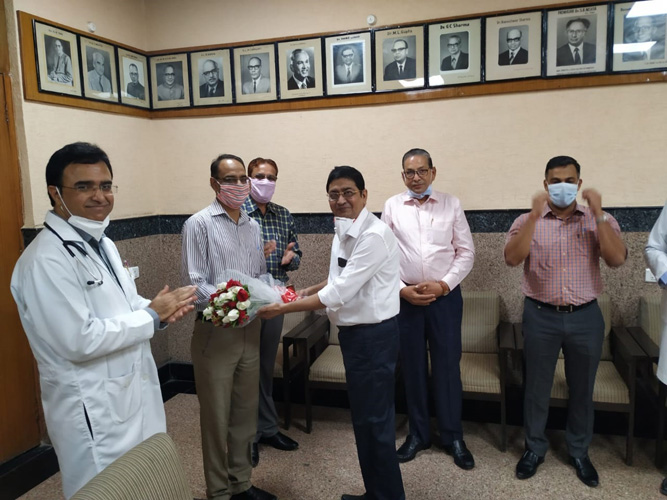 Being Felicitated at State Organ and Tissue Transplant Organization, S.M.S. Hospital, Jaipur